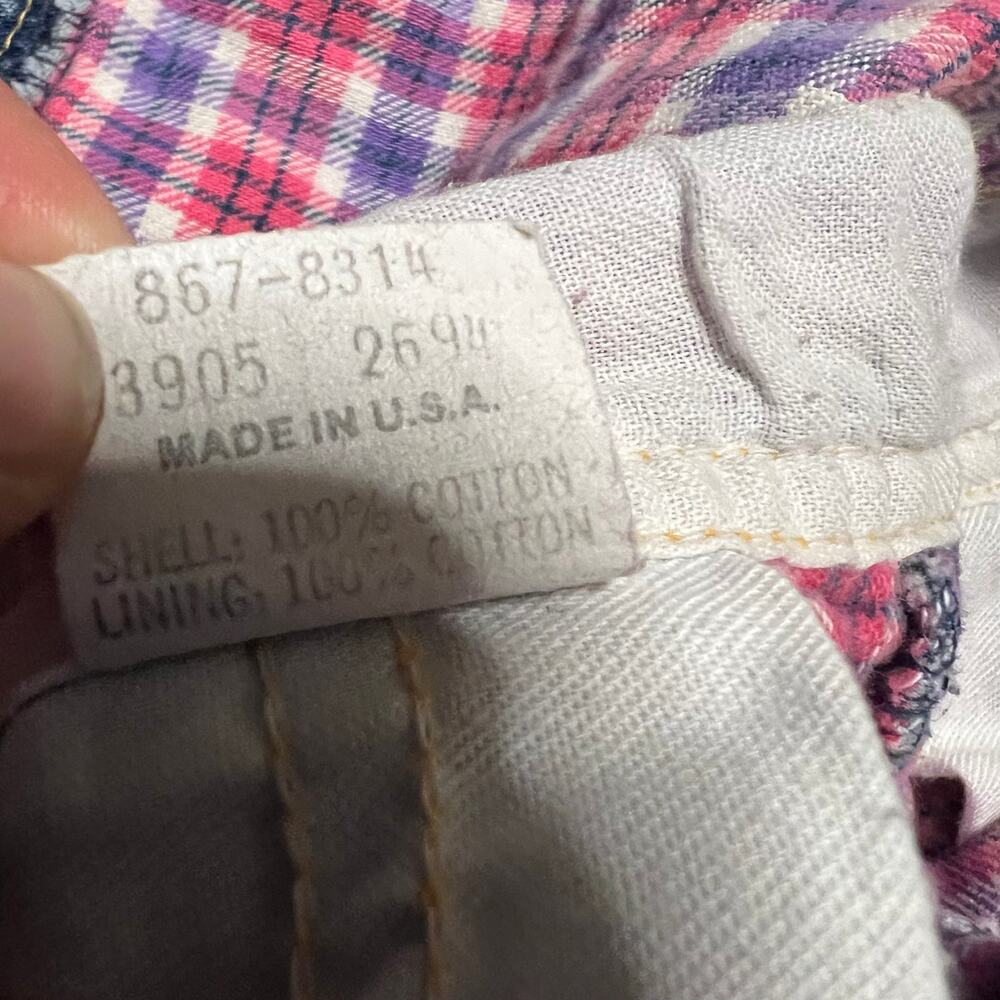 Vintage OshKosh Overalls Kids Youth XS 5 Girl Pink Lined Distressed Vestbak Jean - Picture 8 of 10